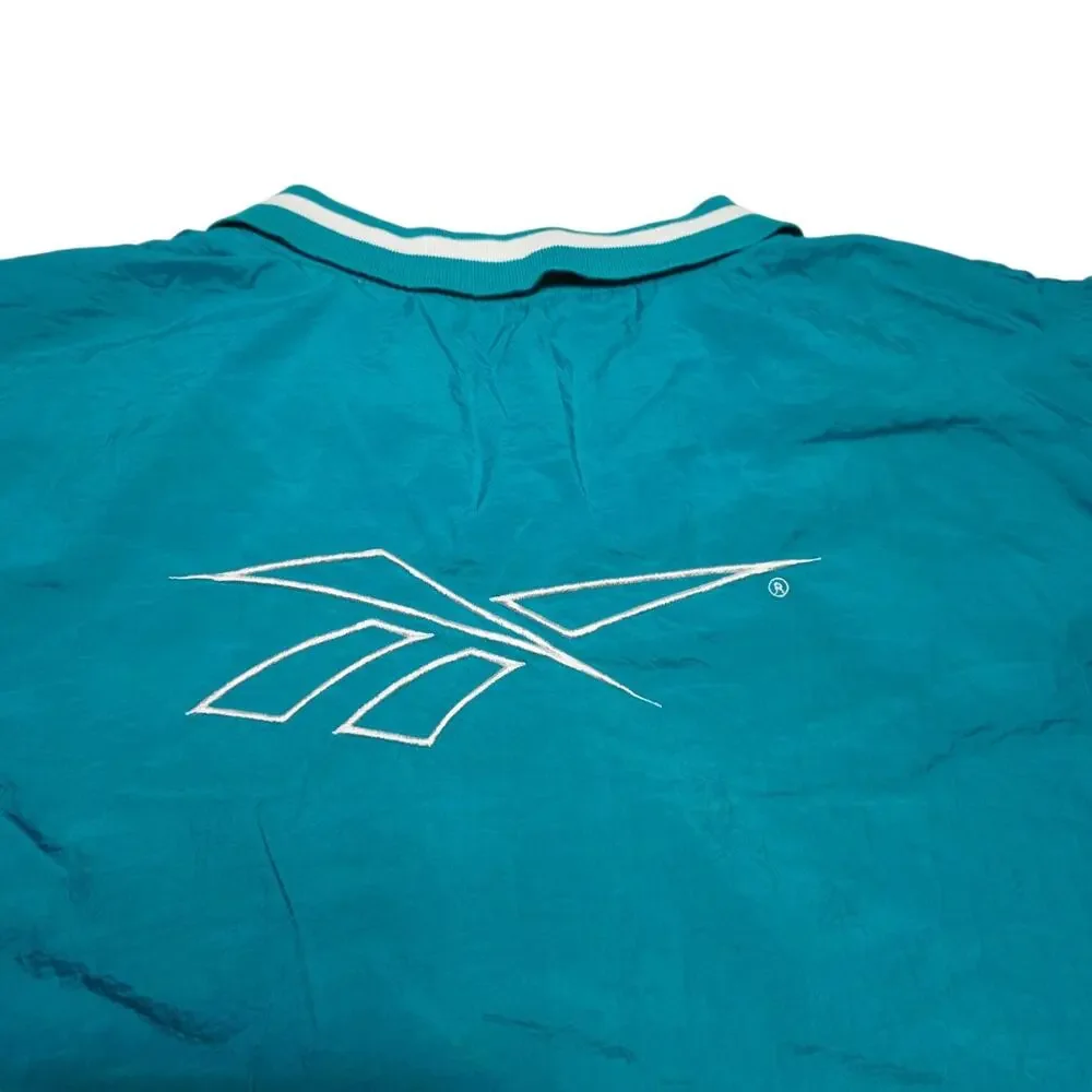 Vintage 90s Reebok Pullover Windbreaker Jacket Teal Green Logo Size XL Youth